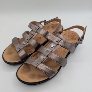 Revere Toledo‎ Gun Metal Strappy Comfort Sandals Women US 9 UK 7 EUR 40